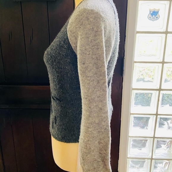 Cousin Johnny grey wool sweater with black beading and embroidery. Size S. EUC. - Picture 7 of 12